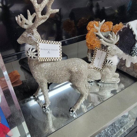 Mackenzie Childs Reindeer Stunning Silver Deer Set of 2  Sold Out NEW NWT - Picture 6 of 6